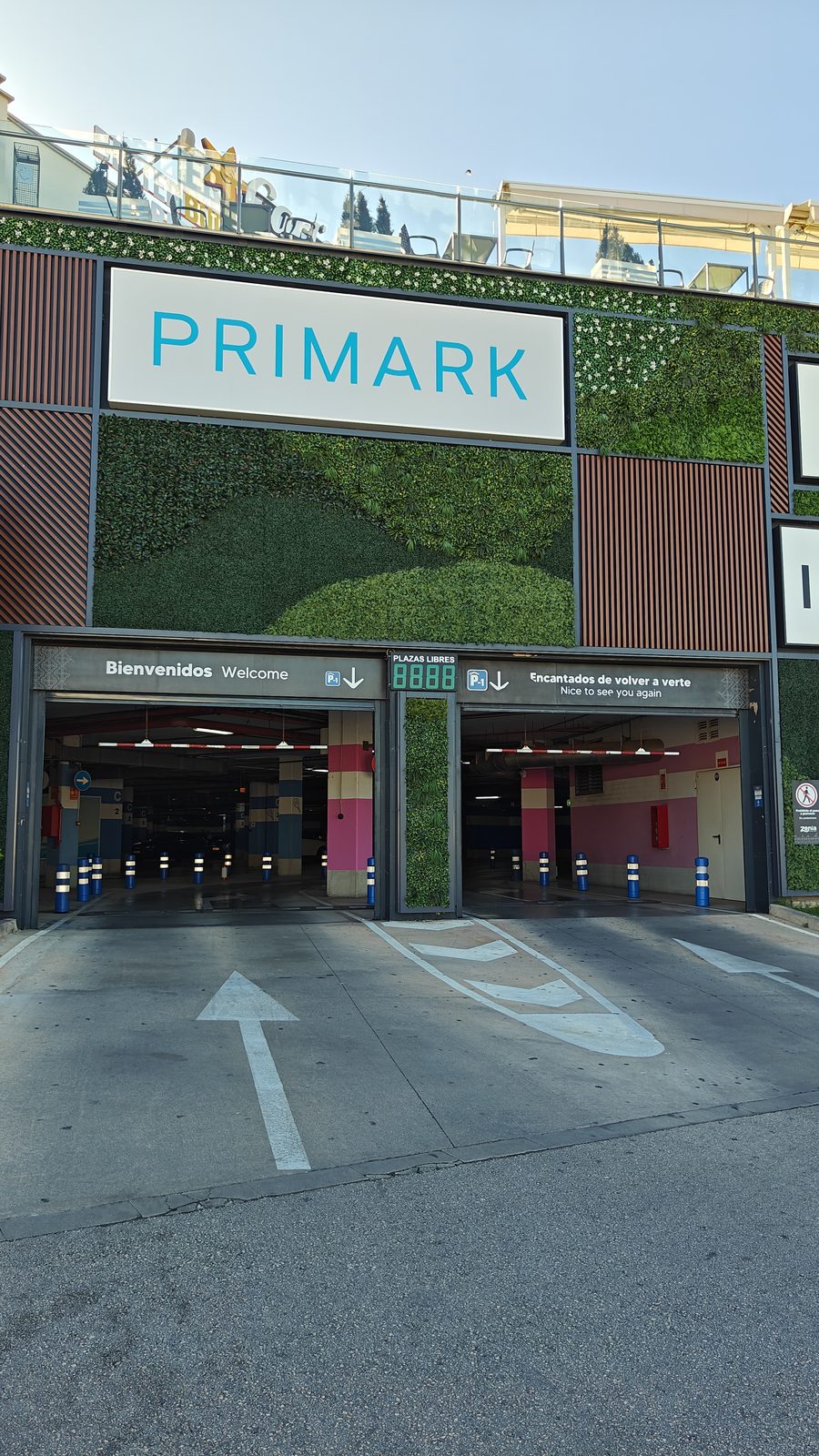 Car park entrance beneath the Primark store at Zenia Boulevard