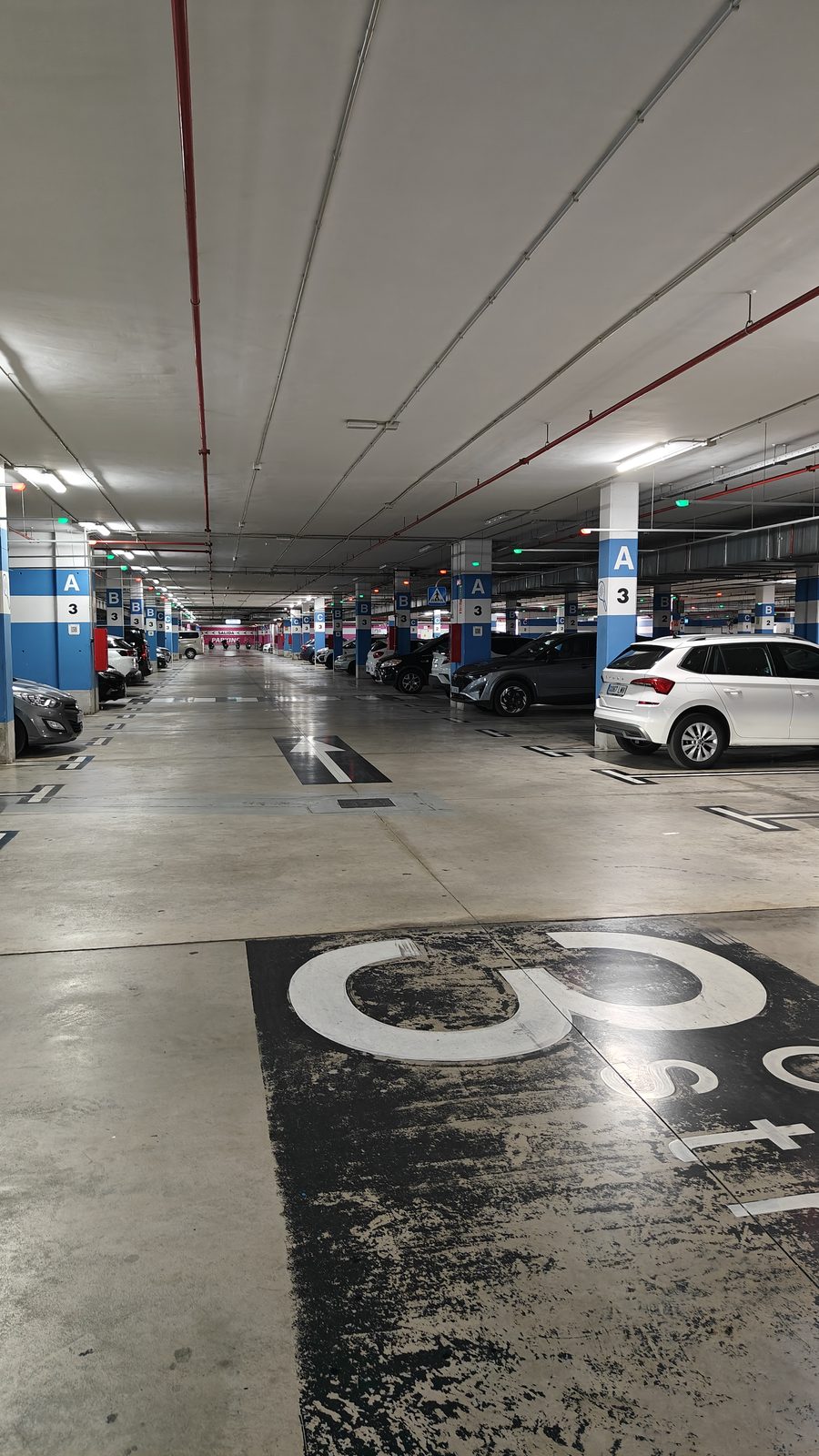 Inside the underground car park at Zenia Boulevard