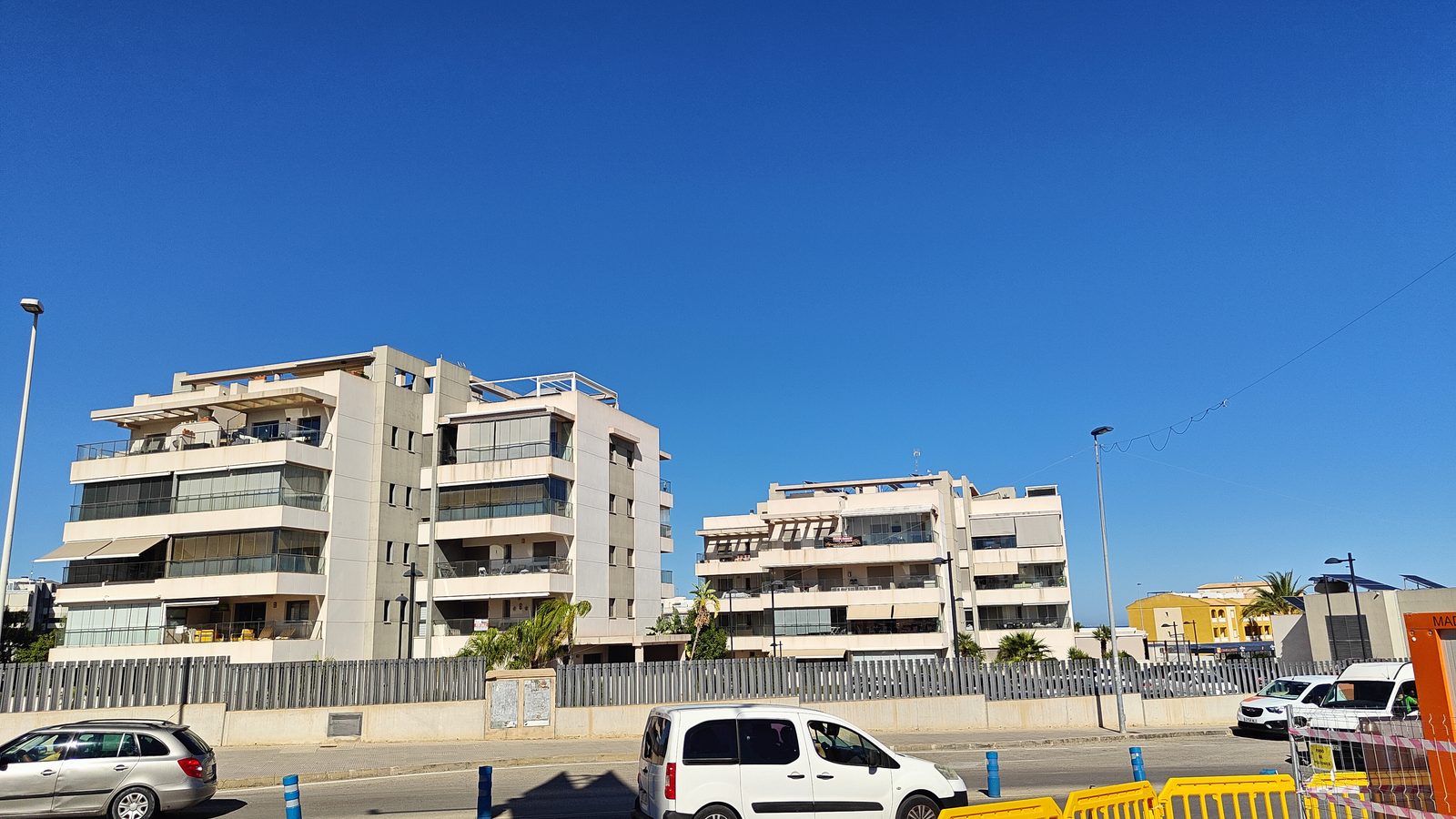 Apartment blocks along a road in Los Dolses